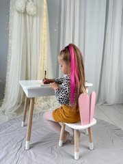 Детский столик и стульчик белый с ящиком для карандашей и раскрасок 5