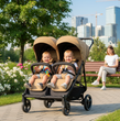 Прогулочная коляска для двойни и погодок Euro-Cart Doblo 2026 до 22 кг (ширина 74 см) Camel 20137 фото