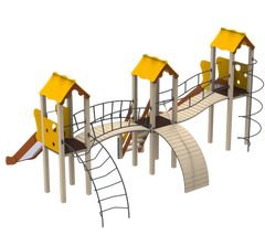 Дитяча ігрова комплексна стіна ігрової майданчик, висота гірки 1,2 м та 1,5 м KidiGO (11294) 11294 фото