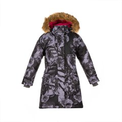 Зимняя куртка для девочек Huppa MONA, цвет-чёрный с принтом