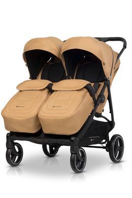 Прогулочная коляска для двойни и погодок Euro-Cart Doblo 2026 до 22 кг (ширина 74 см) Camel 20137 фото