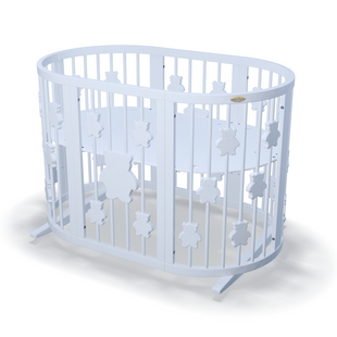 Ліжечко трансформер IngVart Smart Bed Round з ведмедиками, лаванда copy_2000000002927 фото