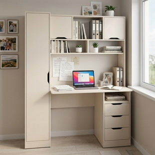 Письменный стол с надстройкой и пеналом decOKids NEON 140см Cream
