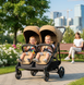 Прогулочная коляска для двойни и погодок Euro-Cart Doblo 2026 до 22 кг (ширина 74 см) Camel 20137 фото
