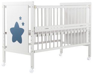 Ліжко Babyroom Зірочка Z-01 відкидний бік, колеса бук білий 624466 фото