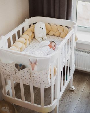 Дитяче ліжечко люлька Ingvart NIKA 5-в-1, білий+капучіно, розмір 60 319003470 фото