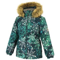 Зимняя куртка для девочек Huppa MARII, цвет-бирюзово-зелёный с принтом