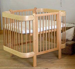 Дитяче ліжечко-люлька IngVart NIKA SLIM 5-в-1 120х60 Натуральне S2563 фото