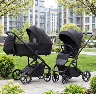 Коляска 2 в 1 CARRELLO Alfa CRL-6522 Rock Black Alfa CRL-6522-1 фото