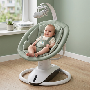 Умный укачивающий центр Bambi Sleep с Bluetooth и поворотом 360&deg; (до 15 кг) Green Tea 9312 фото