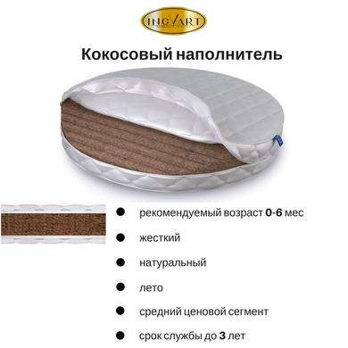Набор матрасов круглый кокос и овальный кокос-латекс и 2 наматрасника 000812 фото