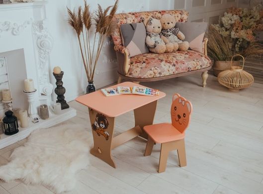 Комплект меблів дитині на 2-7 років стіл + стілець для малювання занять та їжі Colors 2