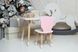 Стол и стульчик ребенку 2-7лет розовый ведмежонок с белым сиденьем. Белый детский столик