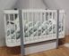 Кроватка для новонародженого DeSon СВІТАНОК 120х60 з маятником Білий\Бук LS1 фото 9