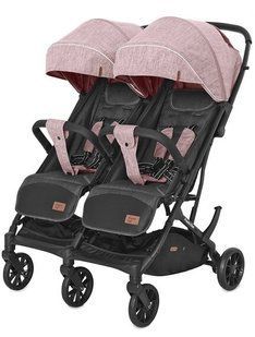 Коляска прогулочная для двойни CARRELLO Presto Duo CRL-5506 Cherry Pink +дождевик 90319 фото