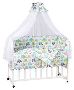 Детская постель Babyroom Comfort-08 белый (салатовые слоники) 621977 фото