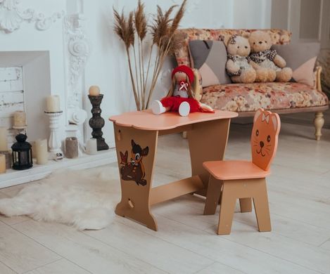 Комплект меблів дитині на 2-7 років стіл + стілець для малювання занять та їжі Colors фігурний 1