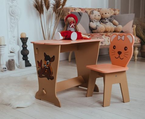 Стол-парта и стульчик ребенку 3-8лет для рисования и учебы Colors фигурный 1