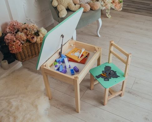 Стіл і стілець дитячий. Для навчання, малювання, гри. Стіл із шухлядою та стільчик.
