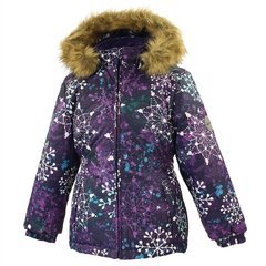 Зимняя куртка для девочек Huppa MARII, цвет-тёмно-лилoвый с принтом