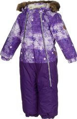 Зимний детский комбинезон для девочки Huppa DEVON 1, цвет-лилoвый с принтом/лилoвый