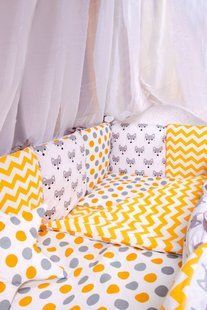 Детская постель Babyroom Bortiki lux-08 fox оранжевый - серый 620958 фото