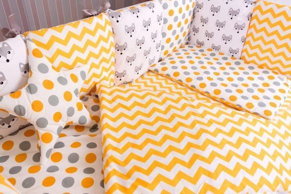 Детская постель Babyroom Bortiki lux-08 fox оранжевый - серый 620958 фото