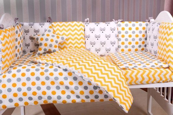 Детская постель Babyroom Bortiki lux-08 fox оранжевый - серый 620958 фото