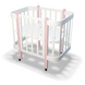 Детская кроватка люлька Ingvart NIKA 5-в-1, белый+розовый светлый, размер 60 339003771 фото