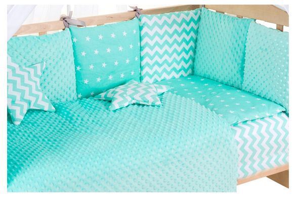 Детская постель Babyroom Bortiki lux-09 плюш бирюзовый 621667 фото