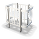 Детская кроватка люлька Ingvart NIKA 5-в-1, белый+серый, размер 60 3190037040 фото