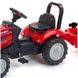 Детский трактор на педалях с прицепом и передним ковшом Falk 961AM CASE IH MAXXUM (цвет - красный) 961AM фото 3
