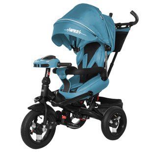 Велосипед трехколесный TILLY Impulse с пультом и усиленной рамой T-386/1 Бирюзовый лен / 1 / 90170 фото