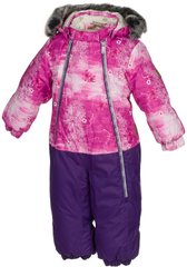 Зимний детский комбинезон для девочки Huppa DEVON 1, цвет-фуксиа с принтом/лилoвый
