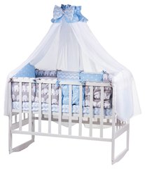 Детская постель Babyroom Bortiki lux-08 elephant голубой - серый 622612 фото