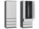 Шафа розпашна з шухлядами та штангой NC80-2 210х80 см Next Systems Anthracite / White