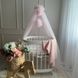 Балдахин на детскую кроватку С Помпонами светло-розовый 3803 фото