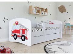 Детская кровать 160 х 80 Kocot Kids Baby Dreams Пожарная машина белая с ящиком Польша
