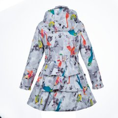 Демисезонное пальто для девочек Huppa LEANDRA, цвет-белый с принтом