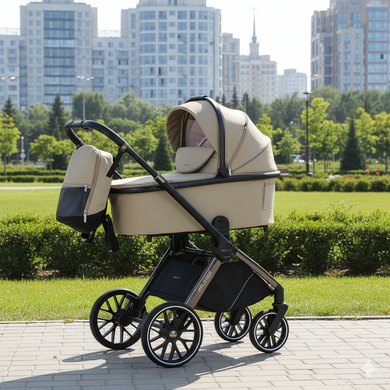 Детская коляска 2 в 1 El Camino ME 1124 PRESTIGE 2026 Calm Beige ME 1124-2 Calm Beige фото