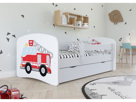 Детская кровать 160 х 80 Kocot Kids Baby Dreams Пожарная машина белая с ящиком Польша 1976669 фото