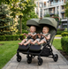 Прогулочная коляска для двойни легкая узкая Adamex Alto dark green 682082 фото