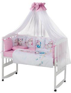 Детская постель Babyroom Bortiki Print-08 pink owl 624745 фото