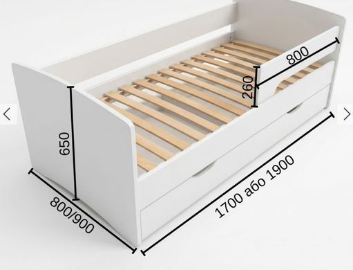 Кровать детская подростковая 170х80 decOKids ДСП 21+ ящик KC-26 фото