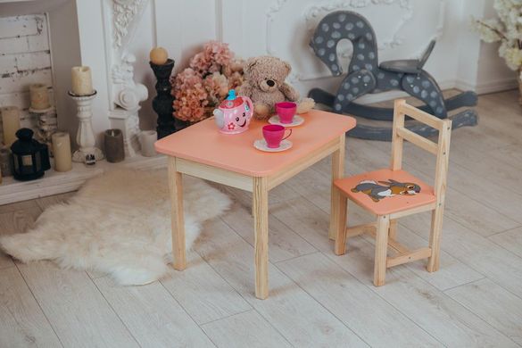 Стіл та стілець дитячий. Для навчання, малювання, гри. Стіл з ящиком і стільчик. Дитячий дерев'яний столик та стілець