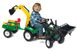 Детский трактор на педалях с прицепом, передним и задним ковшами Falk 2052CN RANCH (цвет - зеленый) 2052CN фото 1