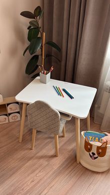 Комплект детский столик и стульчик DecOKids с нишей и мягким стульчиком фигурным