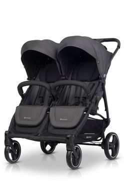 Прогулочная коляска для двойни и погодок Euro-Cart Doblo 2026 до 22 кг (ширина 74 см) Iron 20135 фото