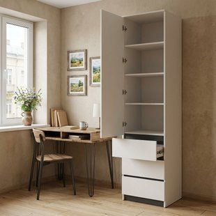 Шкаф-пенал Next Systems NC50-3 с полками и 3 ящиками White / Graphite Line