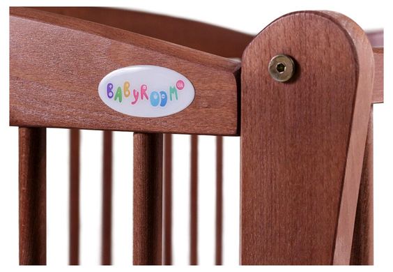 Кровать Babyroom Элит резьба маятник, ящик, откидной бок DER-7 бук тик 622036 фото